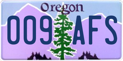 OR license plate 009AFS