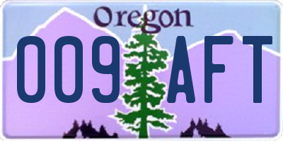 OR license plate 009AFT