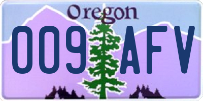 OR license plate 009AFV