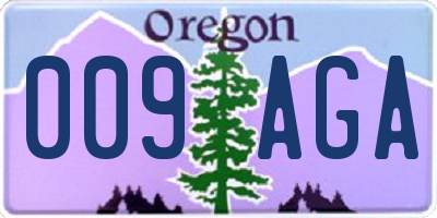 OR license plate 009AGA