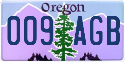 OR license plate 009AGB