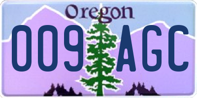 OR license plate 009AGC