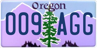 OR license plate 009AGG