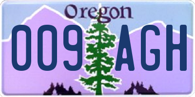 OR license plate 009AGH