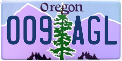 OR license plate 009AGL