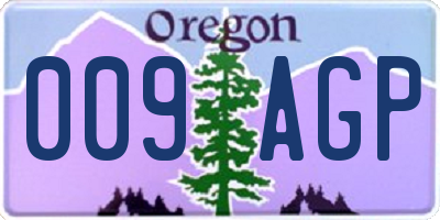 OR license plate 009AGP