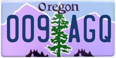 OR license plate 009AGQ