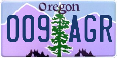 OR license plate 009AGR