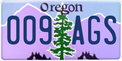 OR license plate 009AGS