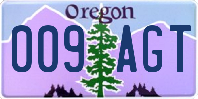 OR license plate 009AGT