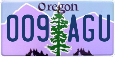 OR license plate 009AGU