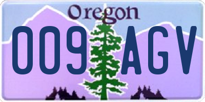 OR license plate 009AGV