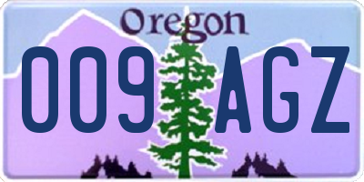 OR license plate 009AGZ