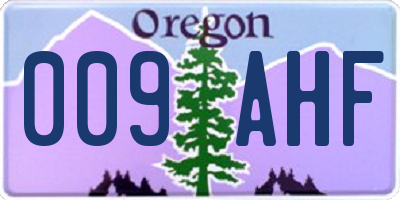 OR license plate 009AHF