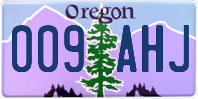 OR license plate 009AHJ