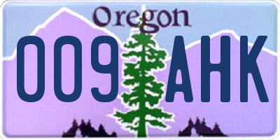 OR license plate 009AHK