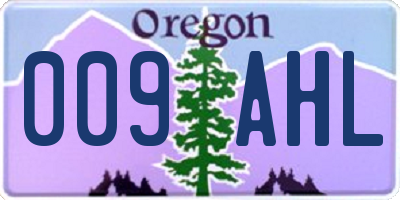 OR license plate 009AHL