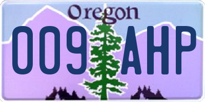 OR license plate 009AHP