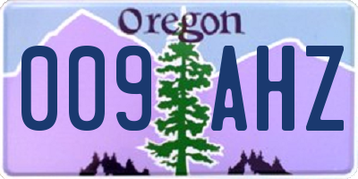 OR license plate 009AHZ