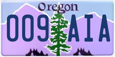 OR license plate 009AIA