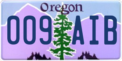OR license plate 009AIB