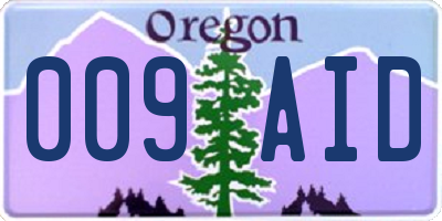 OR license plate 009AID
