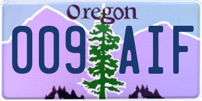 OR license plate 009AIF
