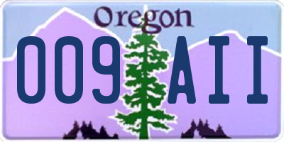 OR license plate 009AII
