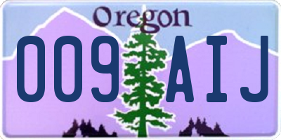 OR license plate 009AIJ