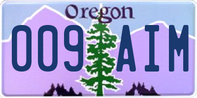 OR license plate 009AIM