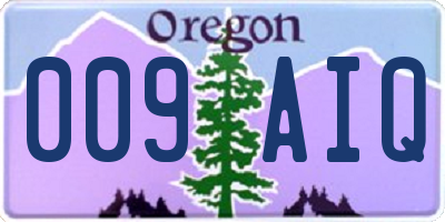OR license plate 009AIQ