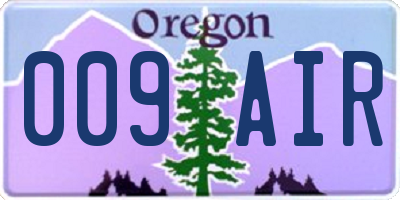 OR license plate 009AIR