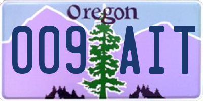 OR license plate 009AIT