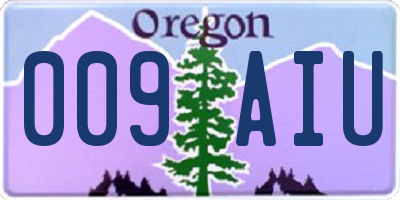 OR license plate 009AIU
