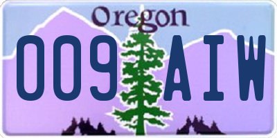 OR license plate 009AIW