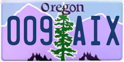 OR license plate 009AIX