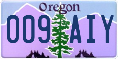OR license plate 009AIY