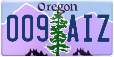 OR license plate 009AIZ