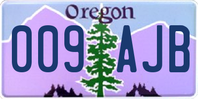 OR license plate 009AJB