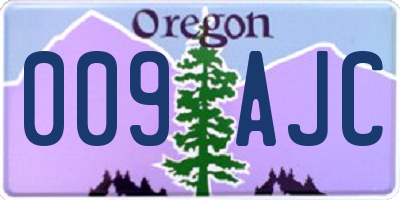OR license plate 009AJC
