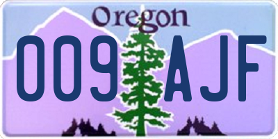OR license plate 009AJF