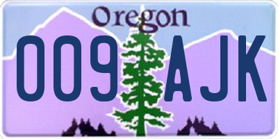 OR license plate 009AJK