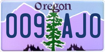 OR license plate 009AJO