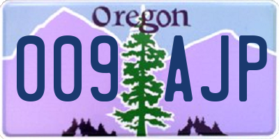 OR license plate 009AJP