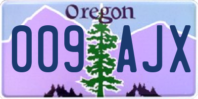 OR license plate 009AJX