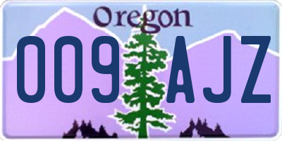 OR license plate 009AJZ