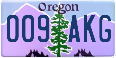 OR license plate 009AKG