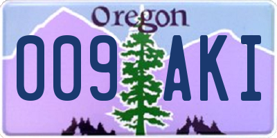 OR license plate 009AKI