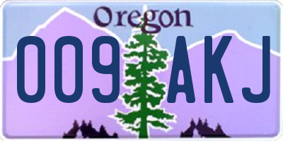 OR license plate 009AKJ