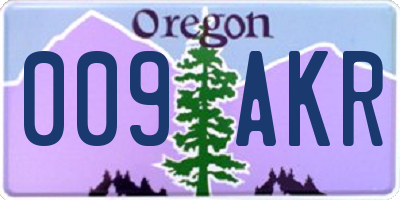 OR license plate 009AKR